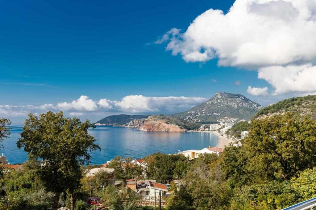 View of the Sutomore bay and the Adriatic Sea from Vila Nikezić